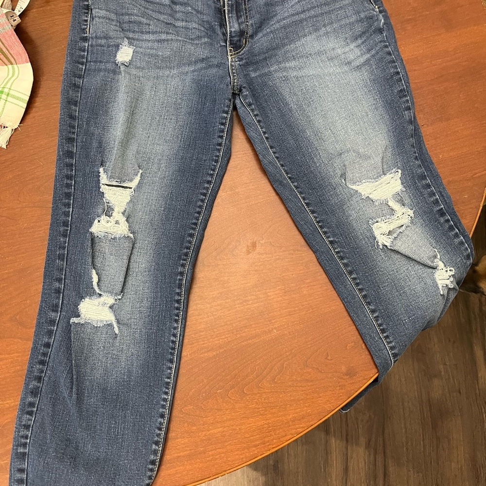 KanCan Distressed Dark Blue Boyfriend Jeans